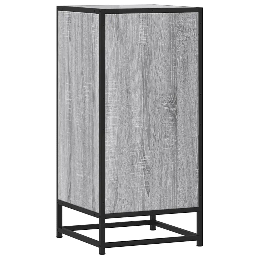 Credenza Grigio Sonoma 35,5x35x76 cm in Truciolato e Metallo 848942