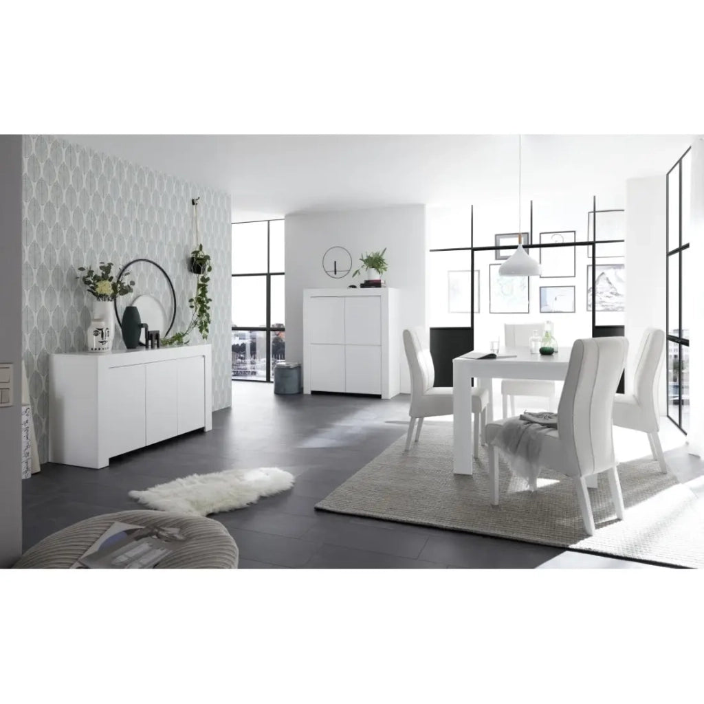 Tavolo allungabile 137x90, Collezione FALL, colore bianco lucido lacato