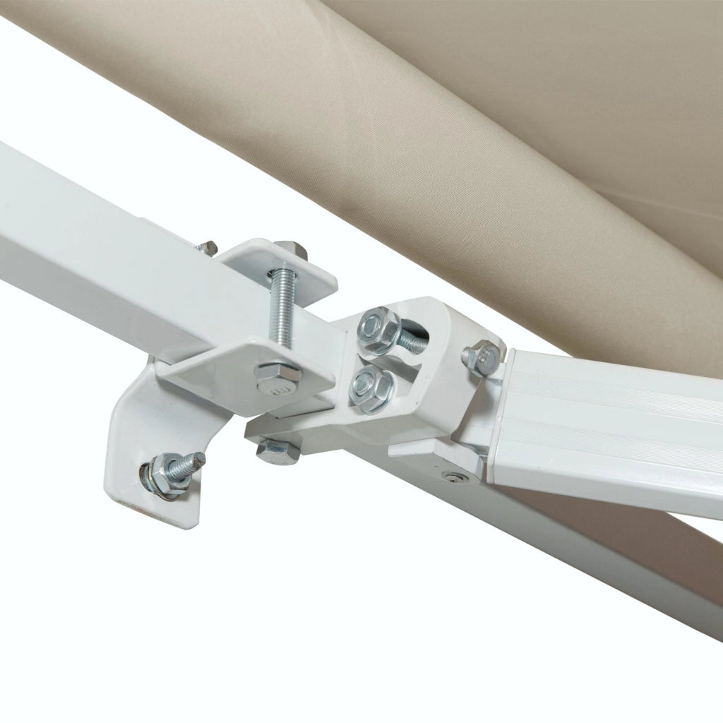 Tenda da Sole per Esterno Avvolgibile a Bracci 350x250 cm con Apertura a Manovella Crema