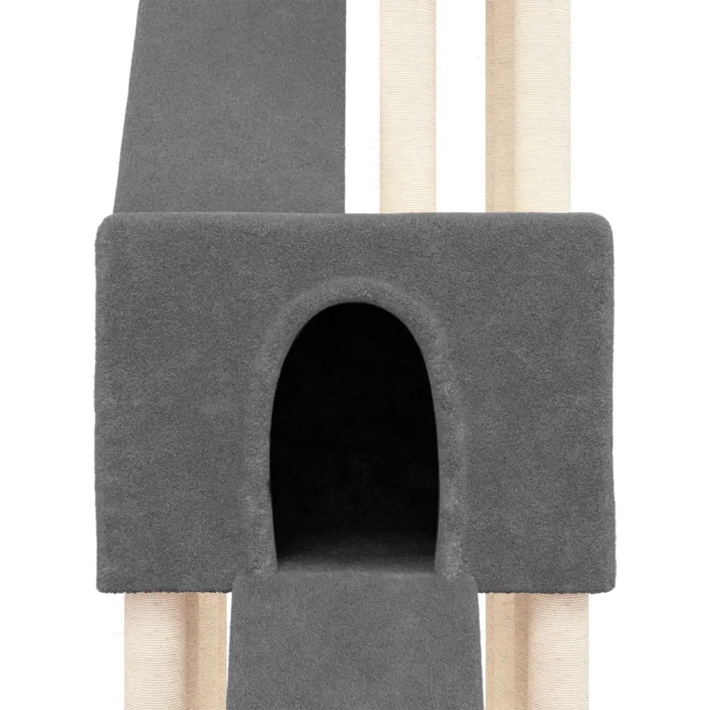 Albero per Gatti con Tiragraffi in Sisal Grigio Scuro 190 cm cod mxl 15180