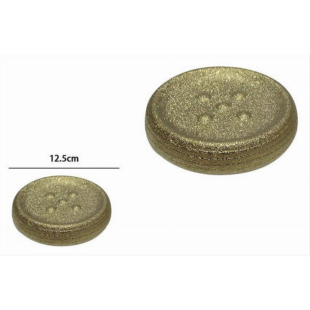 Trade Shop - Piattino Porta Sapone Saponetta Dorato Rigato Accessorio Arredo Per Bagno 59936 -