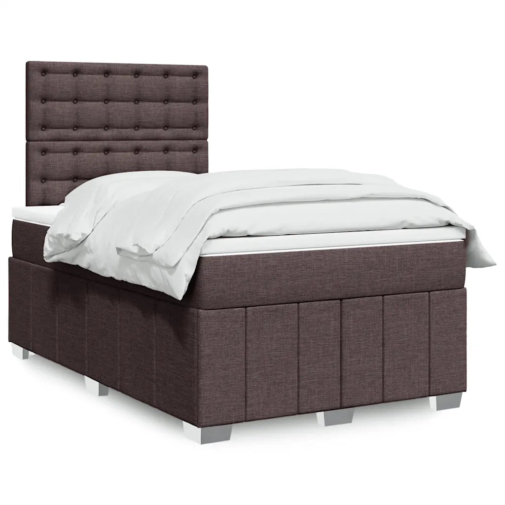Giroletto a Molle con Materasso Marrone Scuro 120x190cm Tessuto 3291624