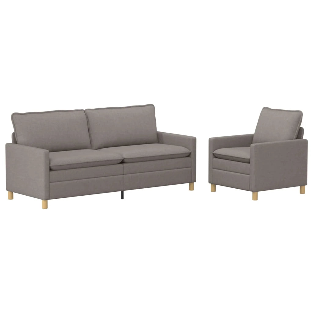 Set di divani 2 pz Tortora Tessuto 3417106