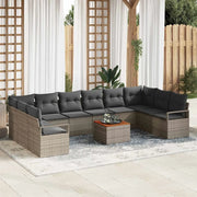 Set Divano da Giardino 11 pcs Grigio polyrattan
