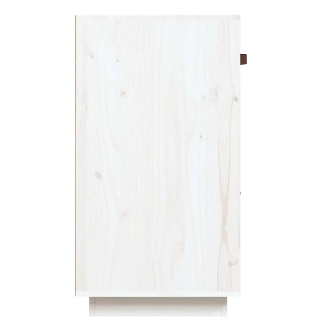 Credenza Bianca 100x40x75 cm in Legno Massello di Pino 820148