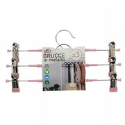 Trade Shop - Set 3 Grucce Pantaloni In Metallo Rosa Armadio Clip Antiscivolo Gonne Shorts Top -