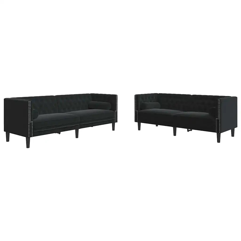 Set di divani 2 pcs Nero Velluto