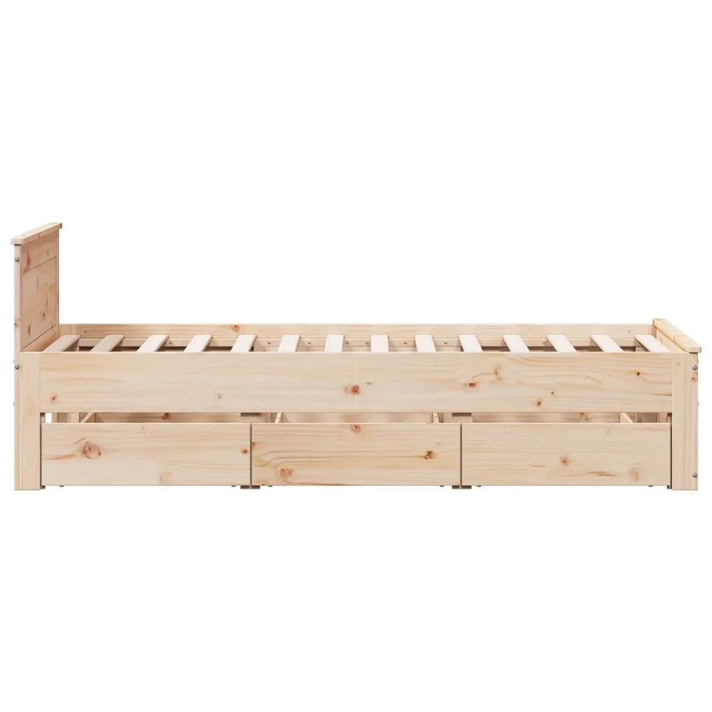 Giroletto senza Materasso con Testiera 90x200 cm Massello Pino