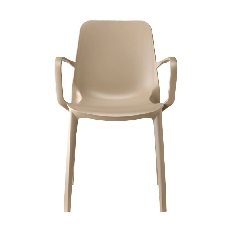 SET 4 SEDIE GINEVRA GO GREEN CON BRACCIOLI TECNOPOLIMERO RICICLATO SCAB DESIGN - Tortora 15