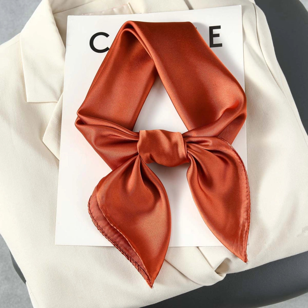 Sciarpa da donna in seta verde stampata, stile coreano, alla moda e versatile, sciarpa/fascia per il collo decorativa.