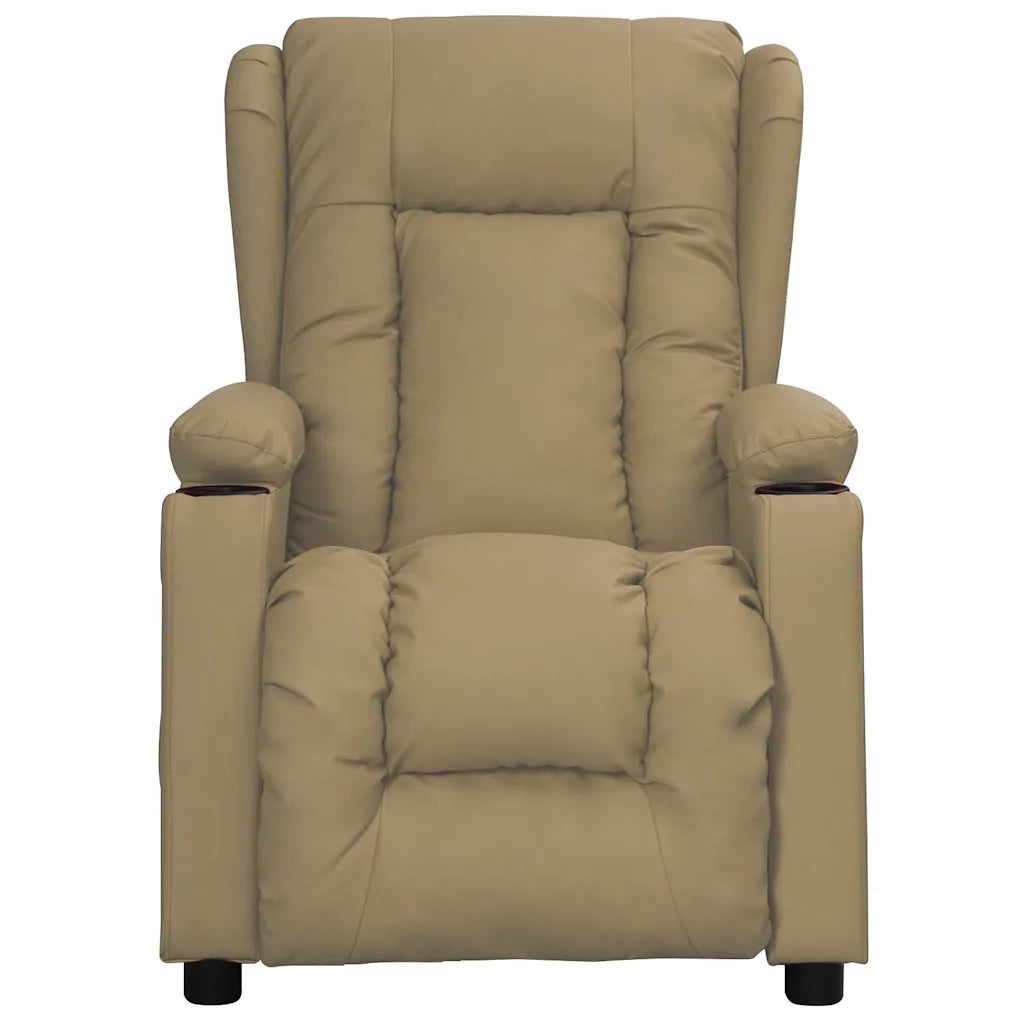 Divano Sedia-Poltrona Reclinabile Cappuccino in Similpelle 267377