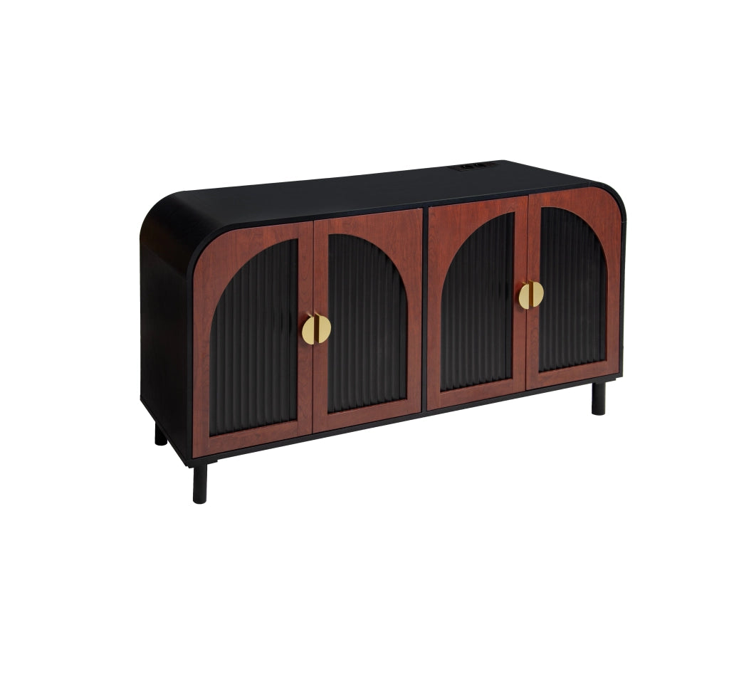 Credenza Retro ¨C Xylo ¨C Legno MDF, 4 Ante, Soft-Close, Ripiani Regolabili, 150 cm