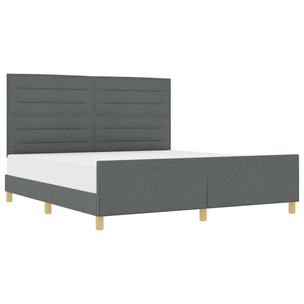 Struttura del letto Grigio scuro 180 x 200 cm Tessuto 3344670