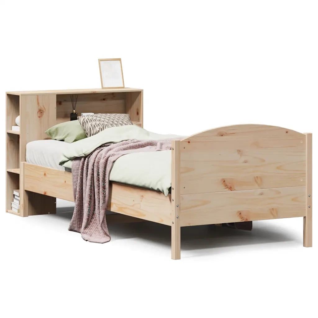 Giroletto con Libreria senza Materasso 75x190 cm in Legno Pino 3323089