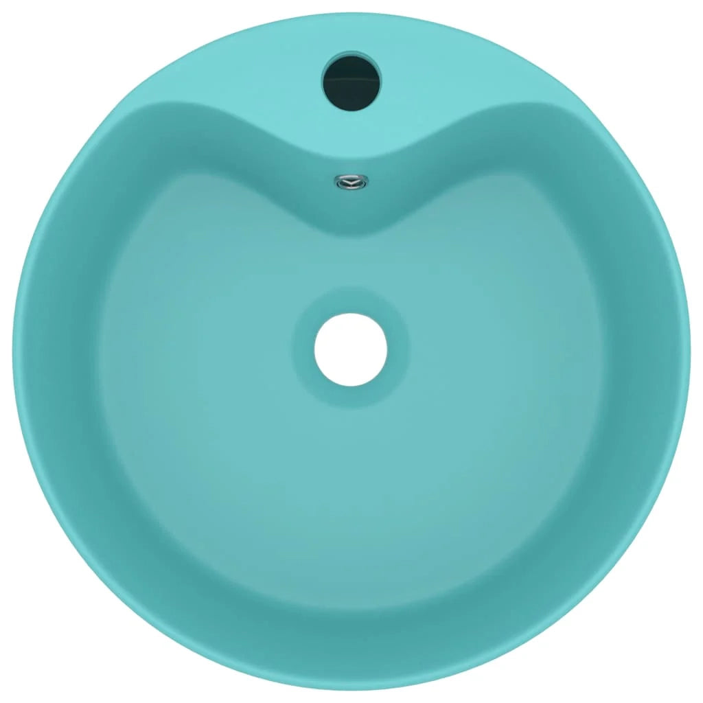 Lavabo Luxury con troppopieno 36 x 13 cm ceramica verde chiaro opaco 02_0002777