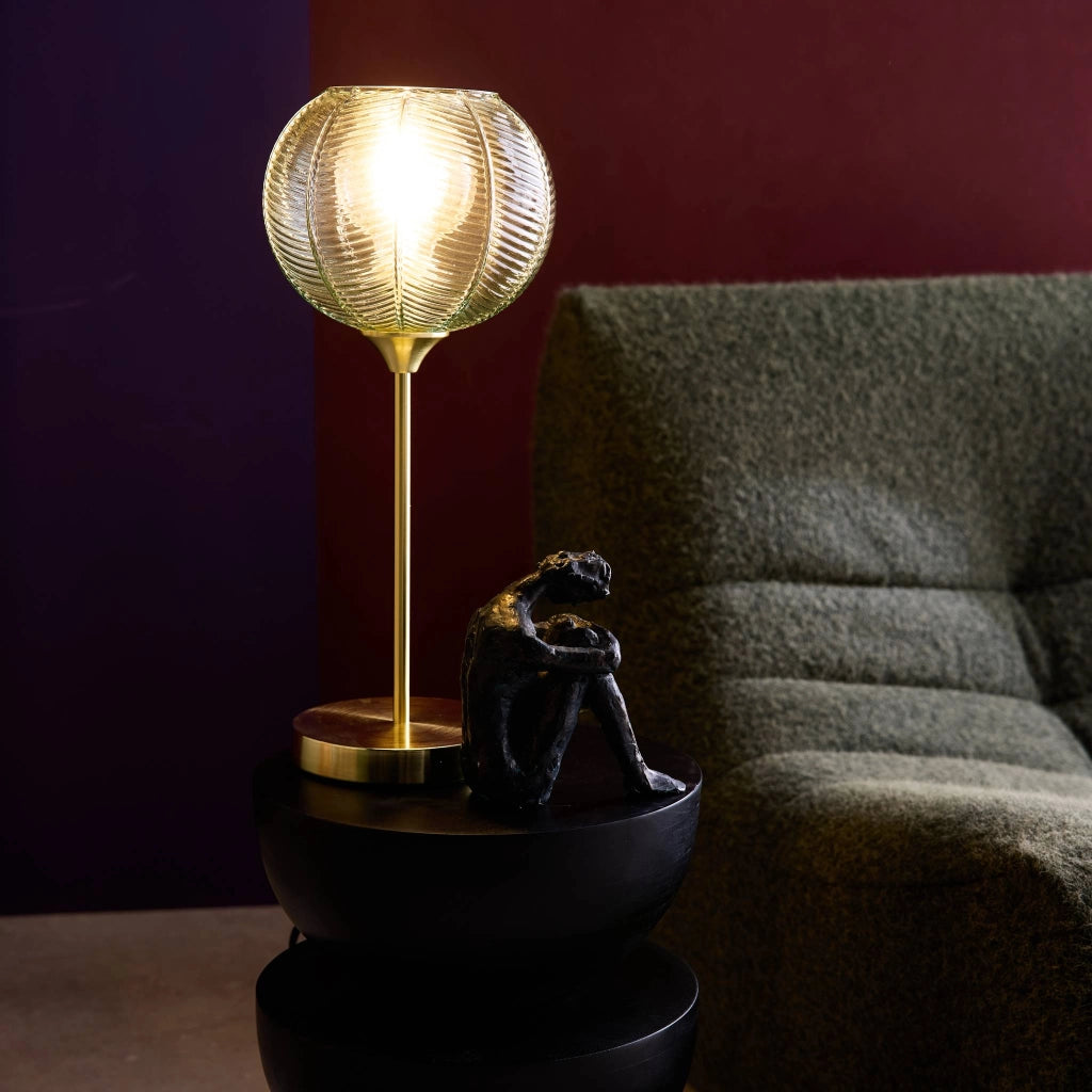 Lampada in metallo e vetro, 20cm, verde