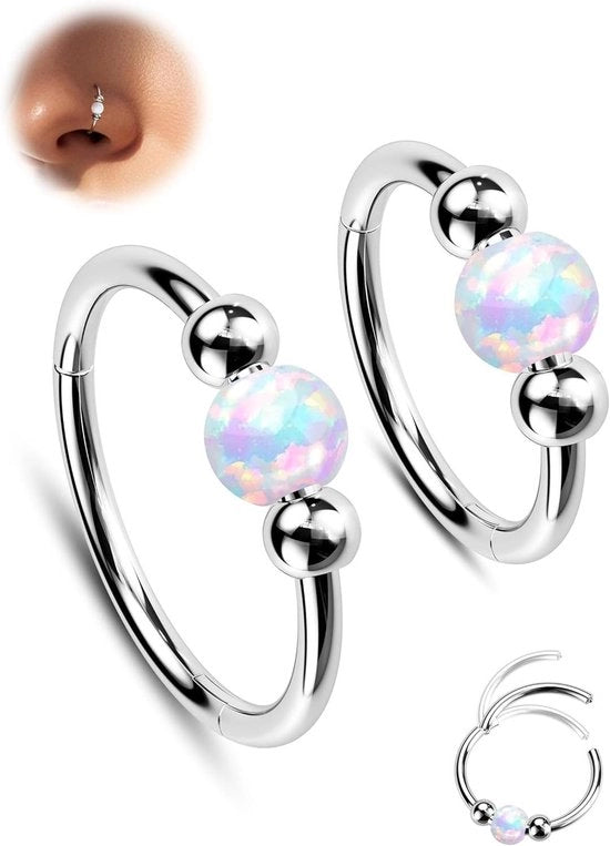 Orecchini Septum a Spirale per Narice - 2 Pezzi - 18G/20G - 6mm 7mm 8mm 9mm 10mm