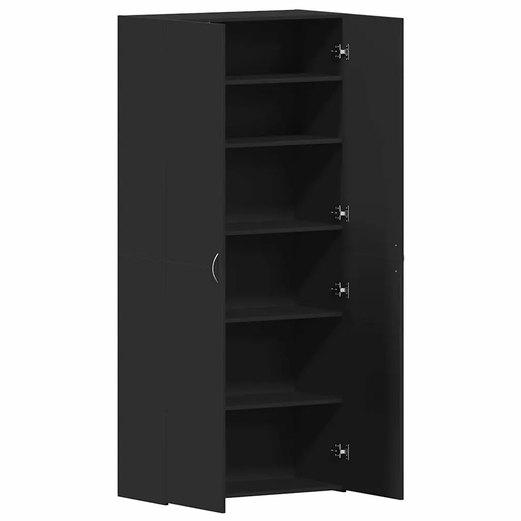 Mobile per scarpe-Scarpiera Nero 80 x 35.5 x 180 cm Legno multistrato 304582