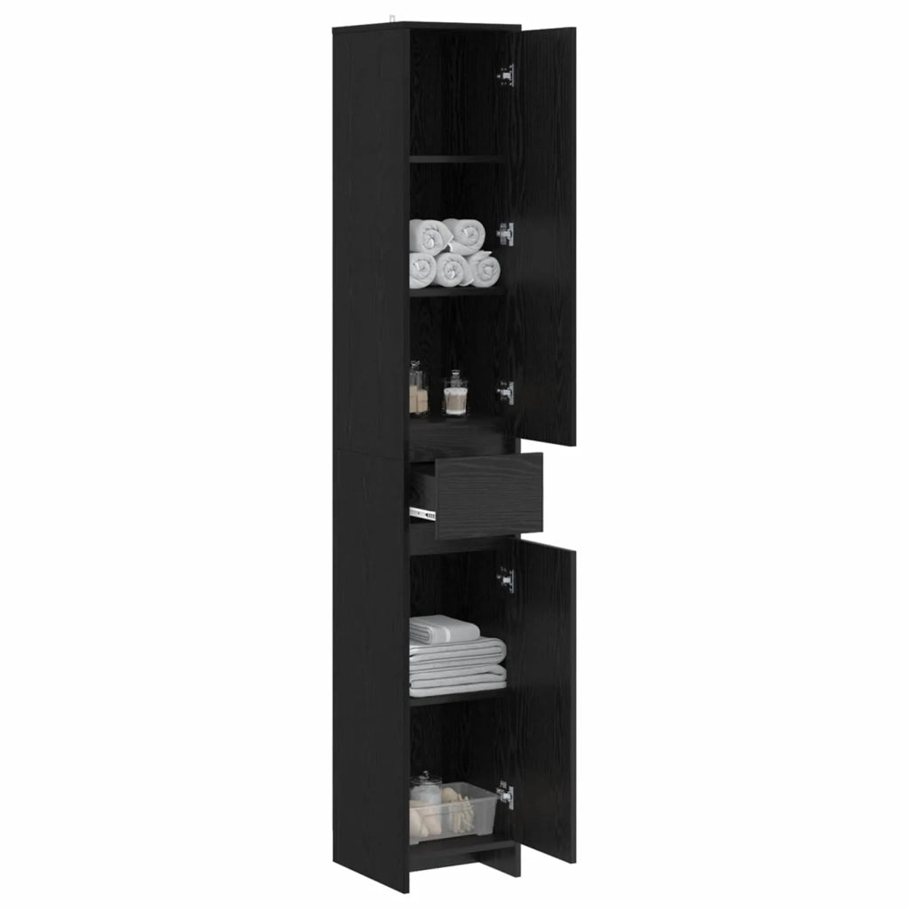 Mobile da Bagno Rovere Nero 30 x 33 x 190 cm