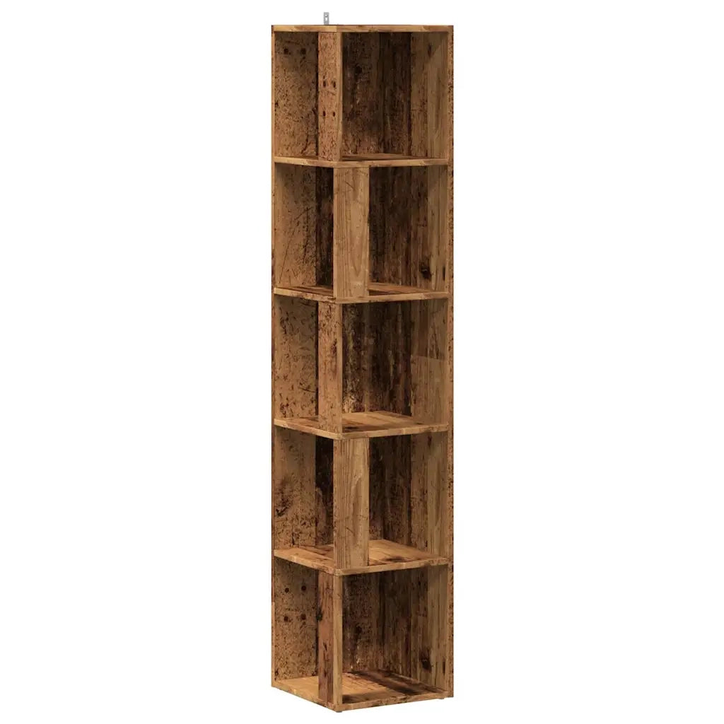 vidaXL Mobile Angolare Legno Antico 33x33x165 cm in Truciolato