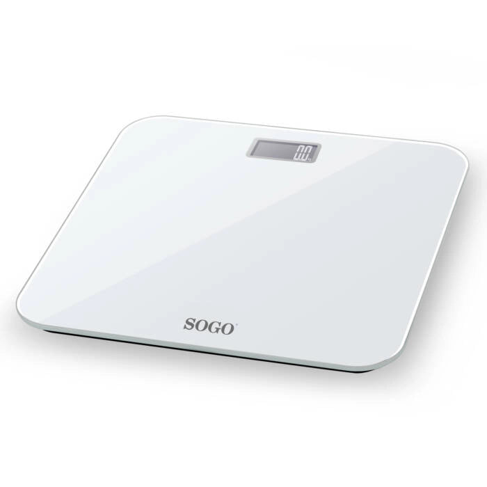Bilancia pesapersone digitale 180 kg con display LCD retroilluminato, vetro temperato e accensione automatica - Sogo
