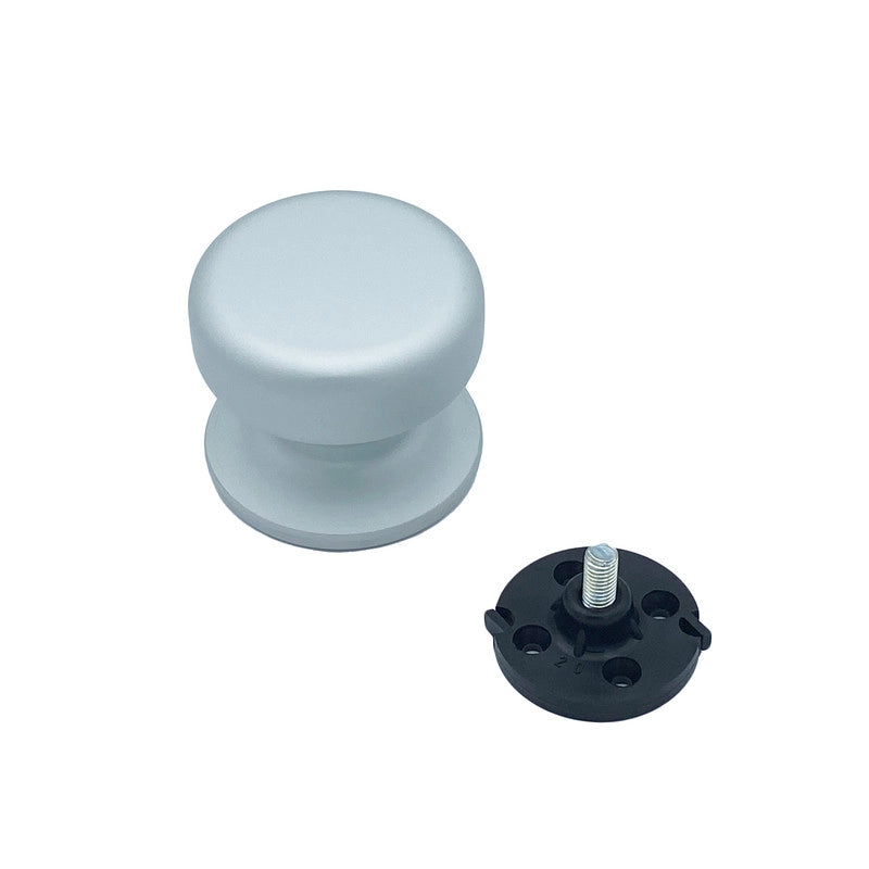 Pomolo fisso per porta SAGUATTI 175/70EB in alluminio argento satinato