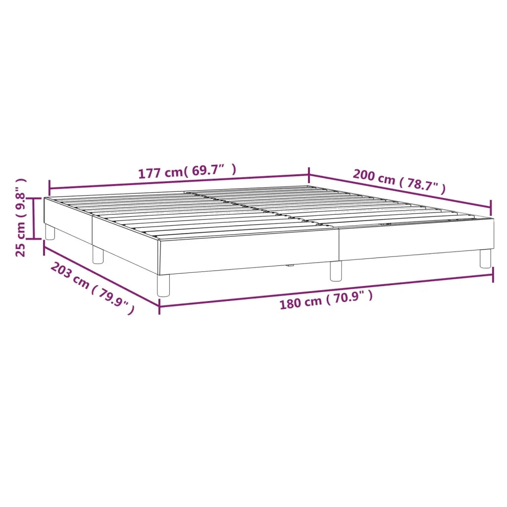 Struttura Letto a Rete a Molle-Giroletto Blu 180x200 cm in Tessuto 948788
