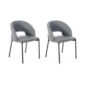 Set  Sedie 52x55,5xH78,5 cm in Tessuto Greta Grigio Chiaro