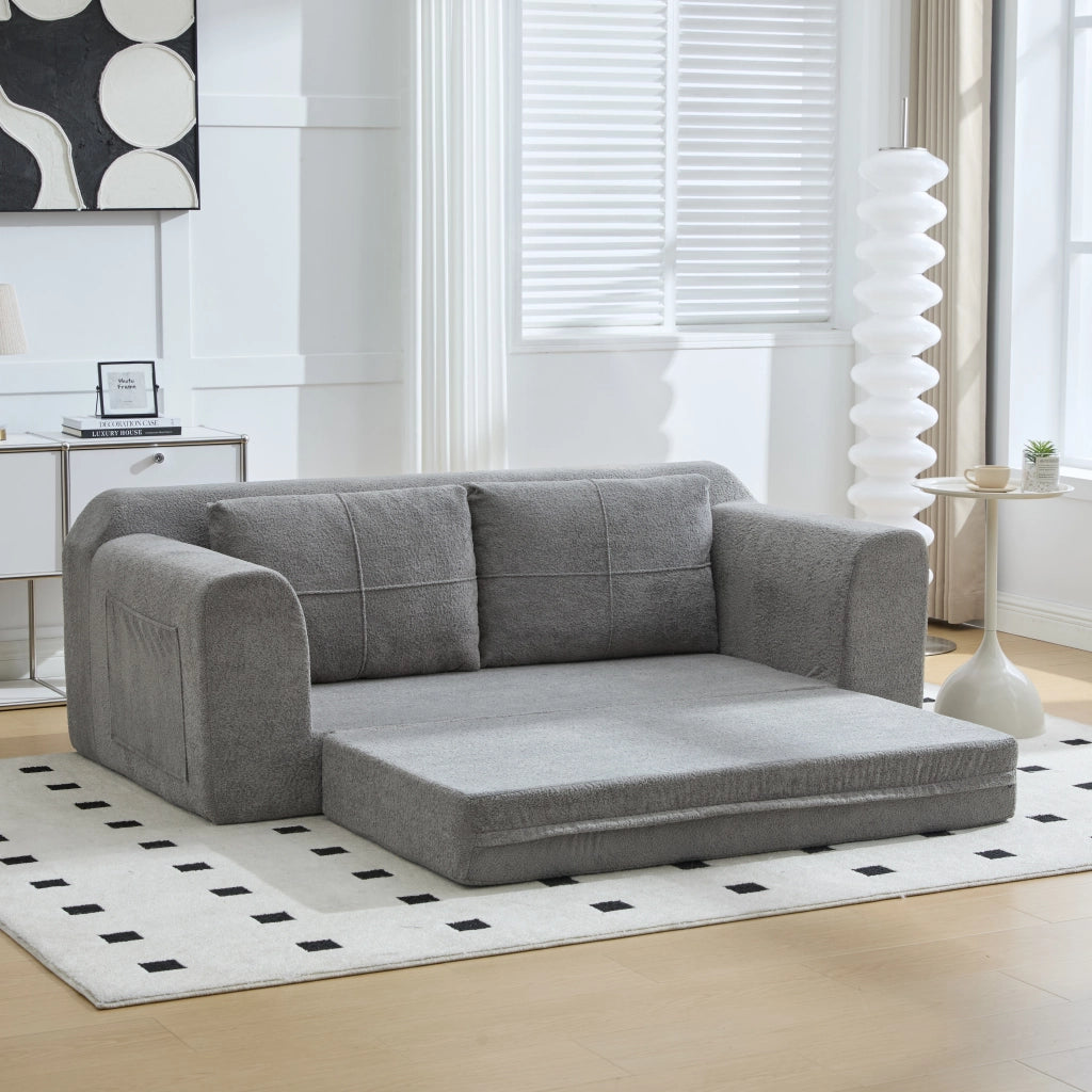 DIVANO LETTO Pieghevole 179x95x79 cm Tessuto Grigio Scuro