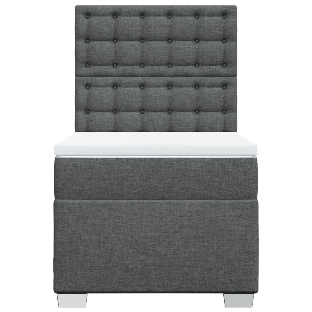 Giroletto a Molle con Materasso Grigio Scuro 90x190 cm Tessuto 3292658