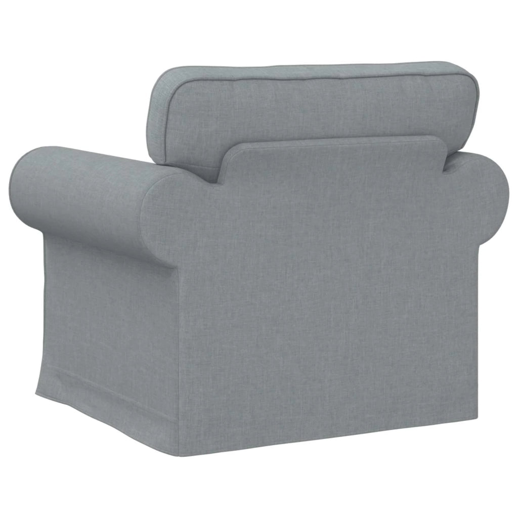 Divano Grigio chiaro 215 x 82 x 80 cm Tessuto