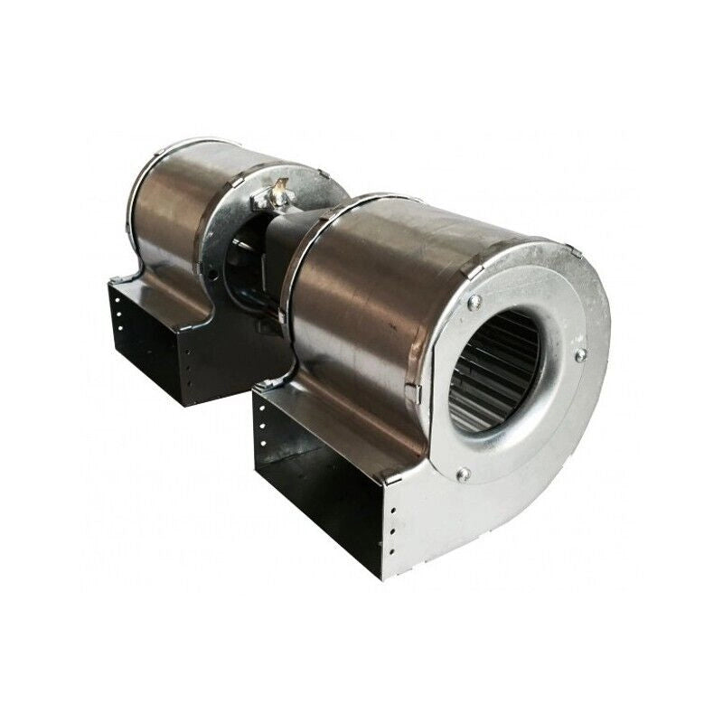 Ventilatore centrifugo Doppia aspirazione EMMEVI FERGAS 207700 CFD-da 80X83-35; per Stufa a Pellet - Lungo 303 mm Bocchette 2 x 108x50mm