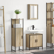 Set Mobili Bagno 3 Pezzi Rovere Legno Ingegnerizzato