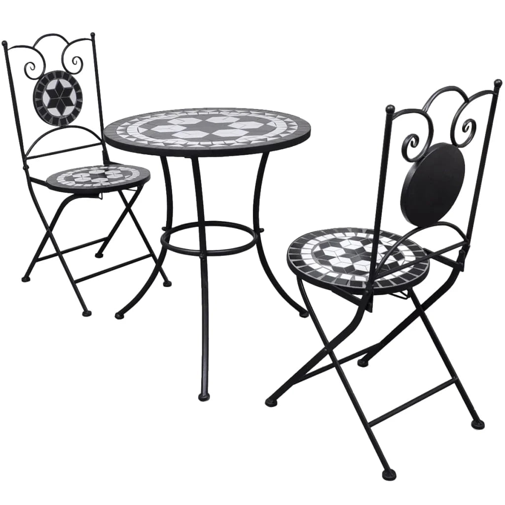 Set di mobili da bistrot da 3 pezzi con piastrelle in ceramica bianche e nere 02_0014538