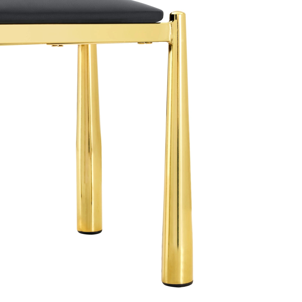 Sedia da pranzo in PU e metallo; schienale ergonomico; nero