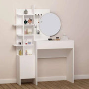 Mobile da Bagno con Specchio 105x35x151 cm in MDF Mup Bianco Rovere