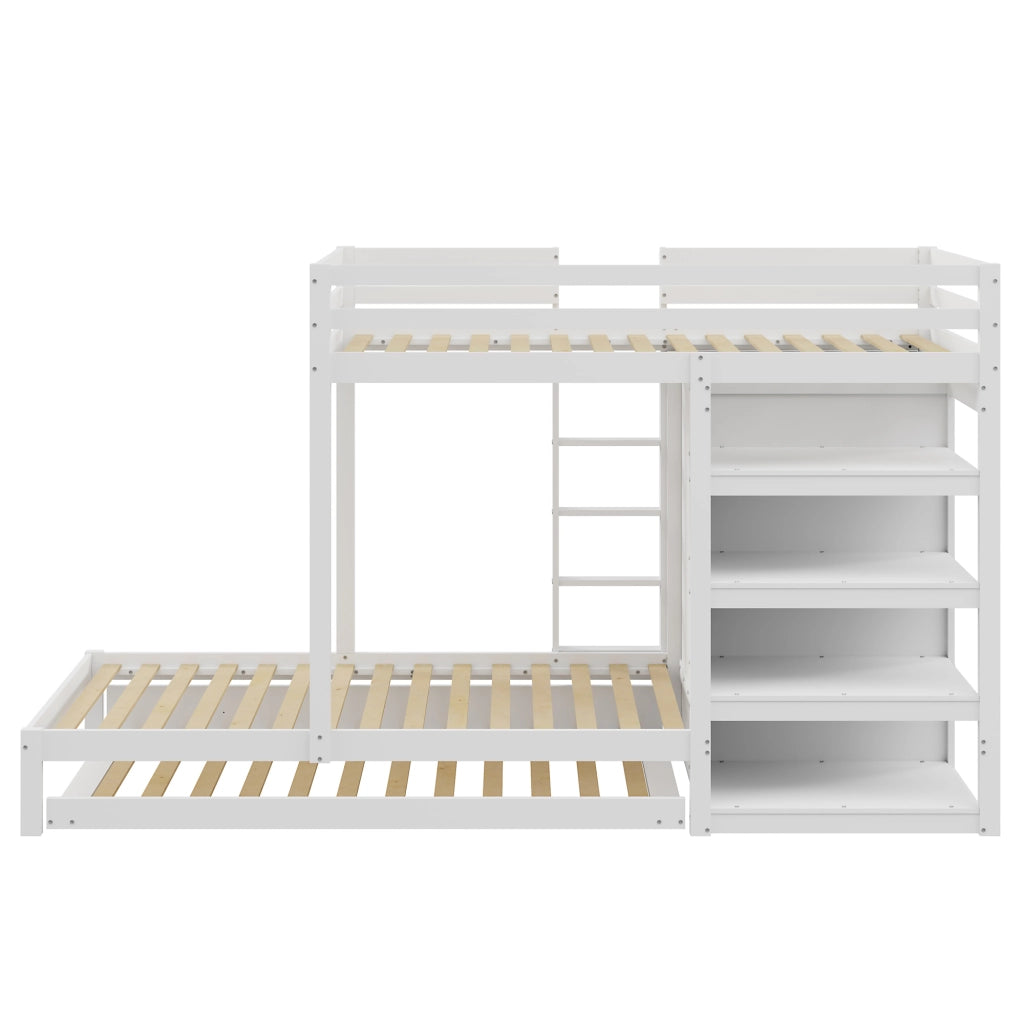 LETTO A CASTELLO con letto estraibile 90x200 cm legno bianco