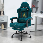 Sedia da Gaming Racing ¨C zephmum ¨C Pelle Scamosciata, Regolabile, Blu Navy