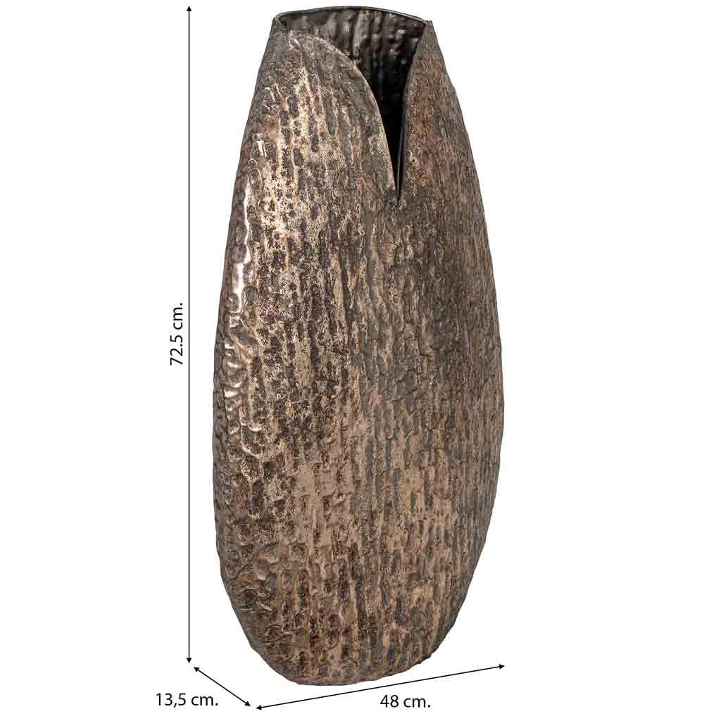 Vaso in metallo dorato 48x13,5x72,5h cm