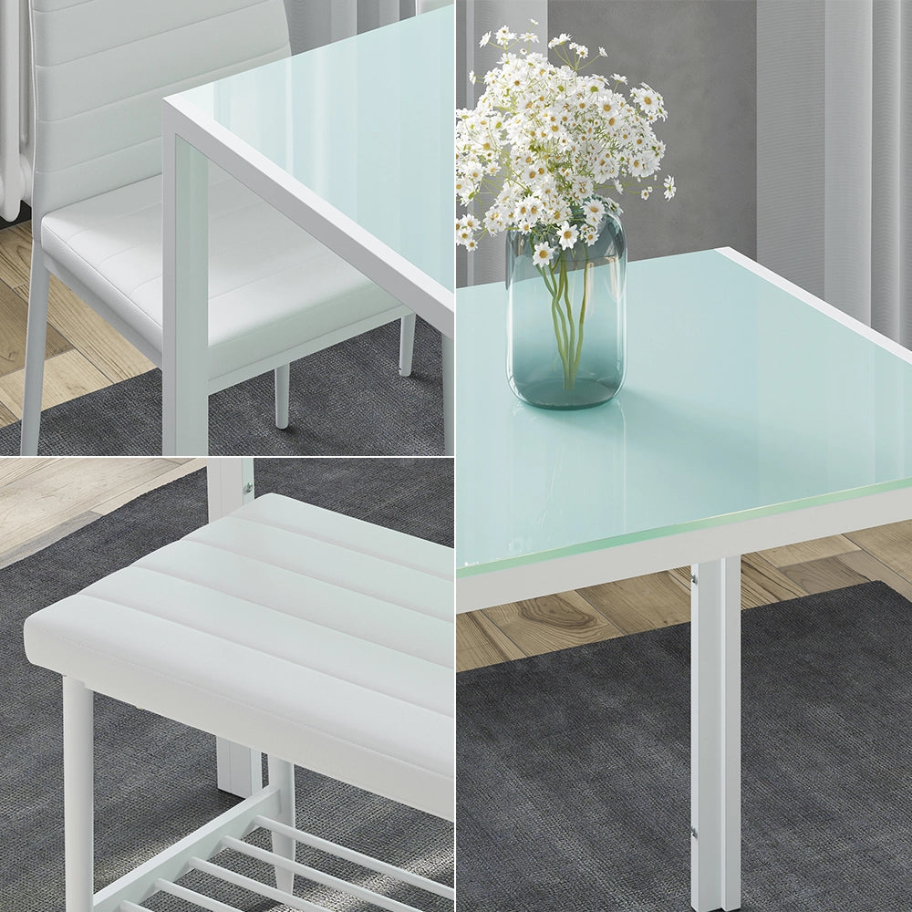 Vicco Set di tavoli da pranzo Bianco 120 x 70 cm 4 parti
