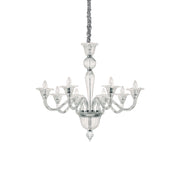 Lampadario Classico Brigitta Vetro Trasparente 8 Luci E14