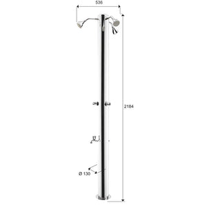 Doccia da Giardino Tripla 3 Rubinetti e Lavapiedi ATI Docce MUL-3R Inox Anodizzato