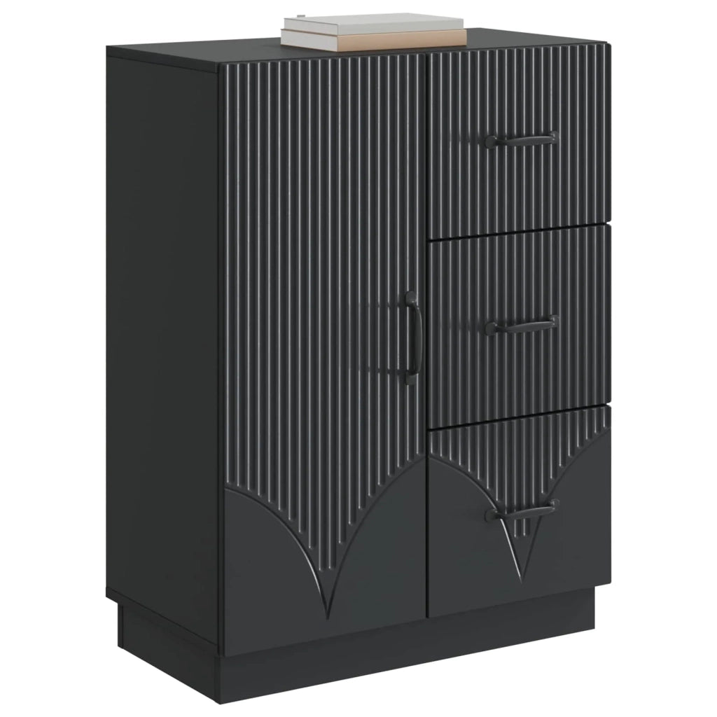 Credenza | Madia | Buffet da pranzo | Armadio da pranzo Nero 66 x 34,5 x 87 cm Legno ingegnerizzato