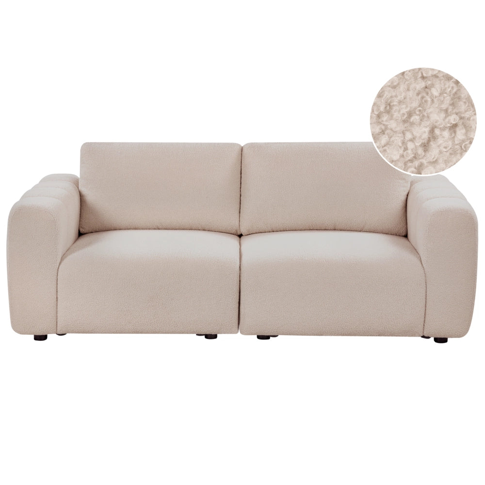 Divano modulare a 2 posti Divano componibile in bouclé beige in due sezioni Stile moderno e minimalista