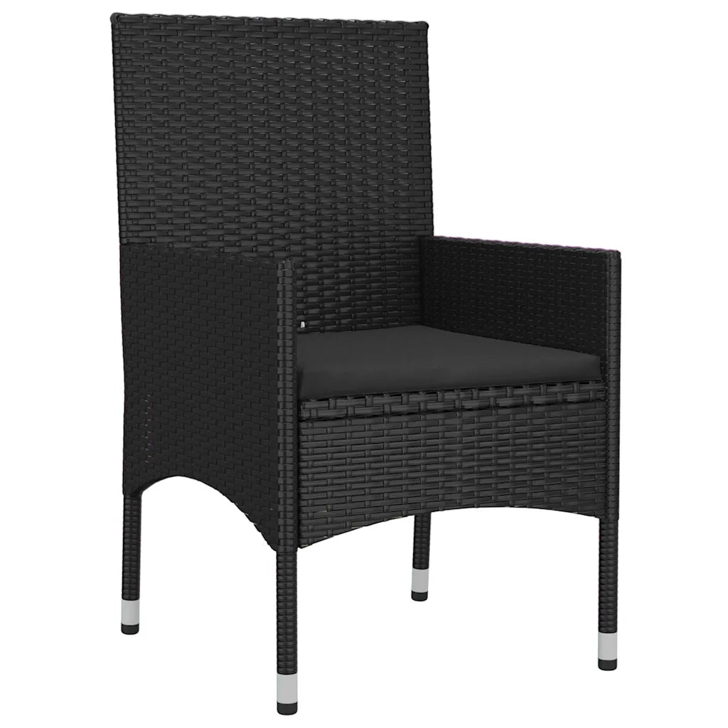 Set Divani da Giardino 4 pz con Cuscini Nero in Polyrattan 319506