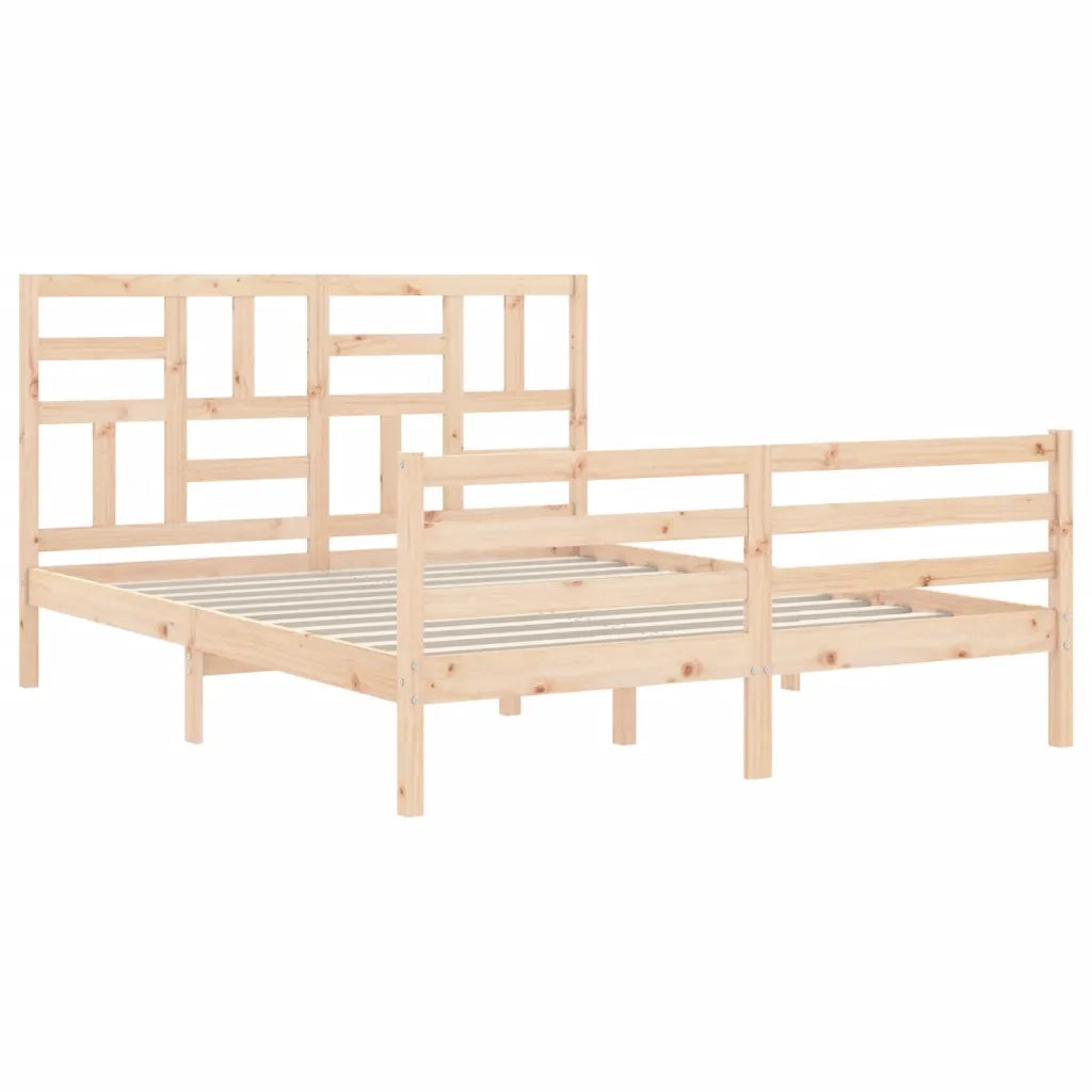 Giroletto con Testiera-Struttura Letto con testiera 160x200 cm in Legno Massello 934686
