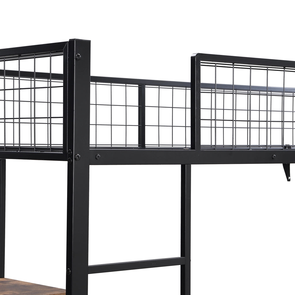 LETTO a castello 90x200 cm in metallo e legno nero