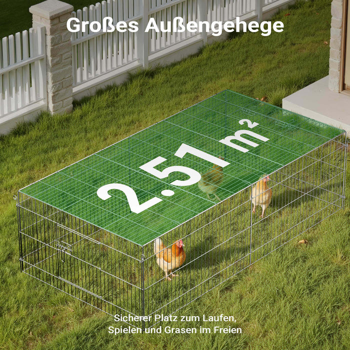 Recinto per piccoli animali 216 x 116 x 65 cm con telo parasole recinzione per conigli e lepri