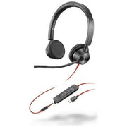 Hp poly cuffie stereo poly blackwire 3325 con connettore usb-c, certificate per microsoft teams + spina da 3,5 mm + adattatore usb-c/a - 8X222AA