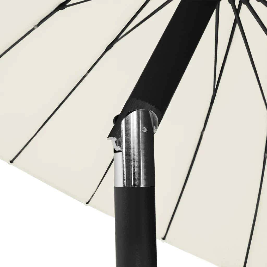 Ombrellone e palo da esterno con struttura in alluminio 270 cm bianco sabbia 02_0008283